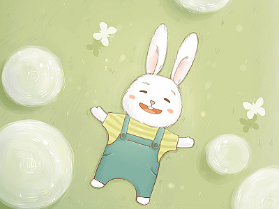 Summer fields animal book bunny cute dandelions flower happy illustration rabbit summer tale