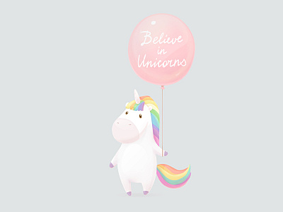 Believe In Unicorns animal balloon cartoon character cute horse magic pegasus pony rainbow unicorn