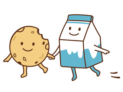 Cookies and Milk cartoon character cookies cute milk simple