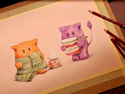 My Favourite Medication fluffy friends jam medication pastels pencil tea