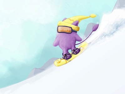 Spirit mountain. Little snowboarder fluffy mountain snow snowboarder sport winter