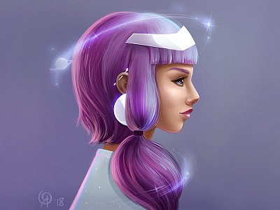 Cosmic Woman character cosmic stars universe violet woman