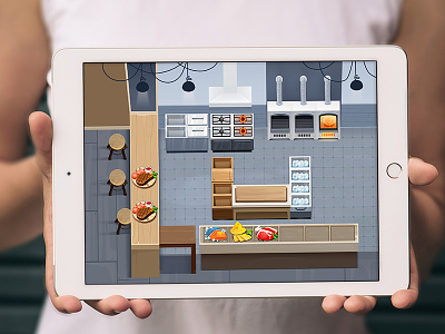 Game Art Concept casual cheese fish food furniture game game art icon kitchen scene