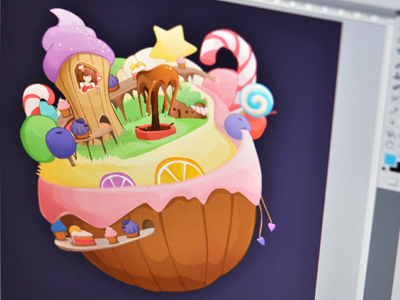 Bakery Land bakery cake cartoon game art land planet sweets