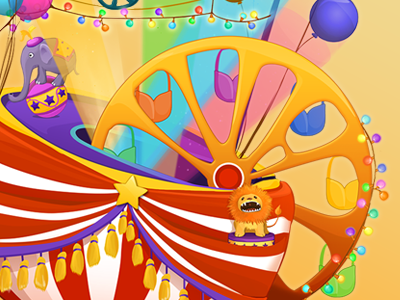 Little Circus Planet animal balloons carousel cartoon circus game art lion planet