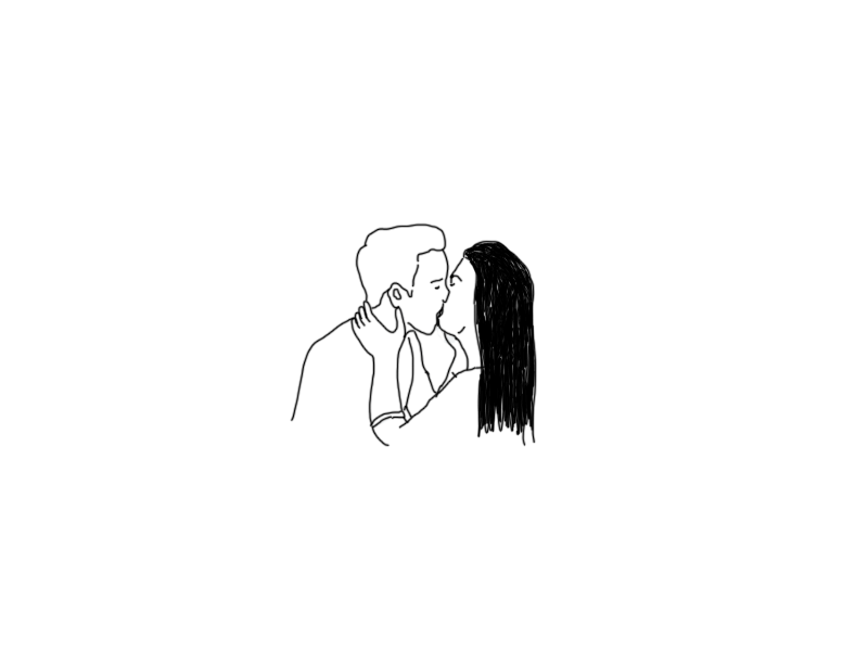 kiss animation gif handdrawn illustration pencil