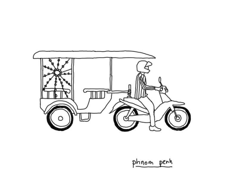 Tuktuk cambodia drawing handdrawn illustration