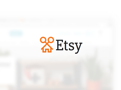 Etsy Logo - Redesign Concept craft crafting etsy house logo mark orange redesign scissors serif simple slab