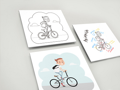 Diseño de personaje - Bicicleta animation bike boy character design character designer design illustration loop animation process style sheet vector