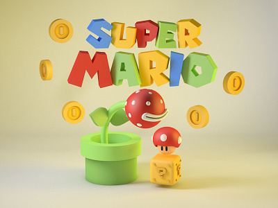 Mario 3D 3d 3d art cinema 4d color design digital work draw illustration mario bros mariobros