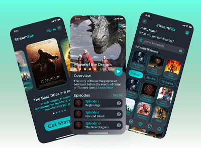 Movie/Series Streaming App UI Concept