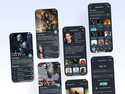 Streaming App Part 2 concept figma figmadesign learning ui uidesign uiux