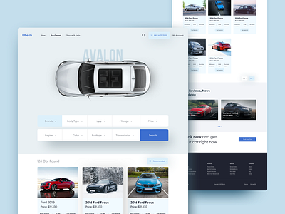 Wheels - Car Dealer agency buy car car car dealership landingpage sell car selling parts ui ux visual design webdesign website