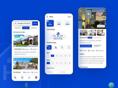 Real Estate Sale / Rent App app screen appdesign appdesigner getpreapproved homebuy homesell property app realestateapp rent app rental app ui ux
