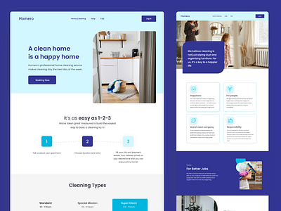 Cleaning Service - heyhomero cleaning cleaning company cleaning company landing cleaning service cleaning types homeclean landing page service page services visual design webdesign