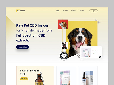 Pet Food CBD - Products Page cbd cbd oil ecommerce landing page paw pet pet pet food pet food cbd pet food website pet health pet medicine pet website pet website landing page