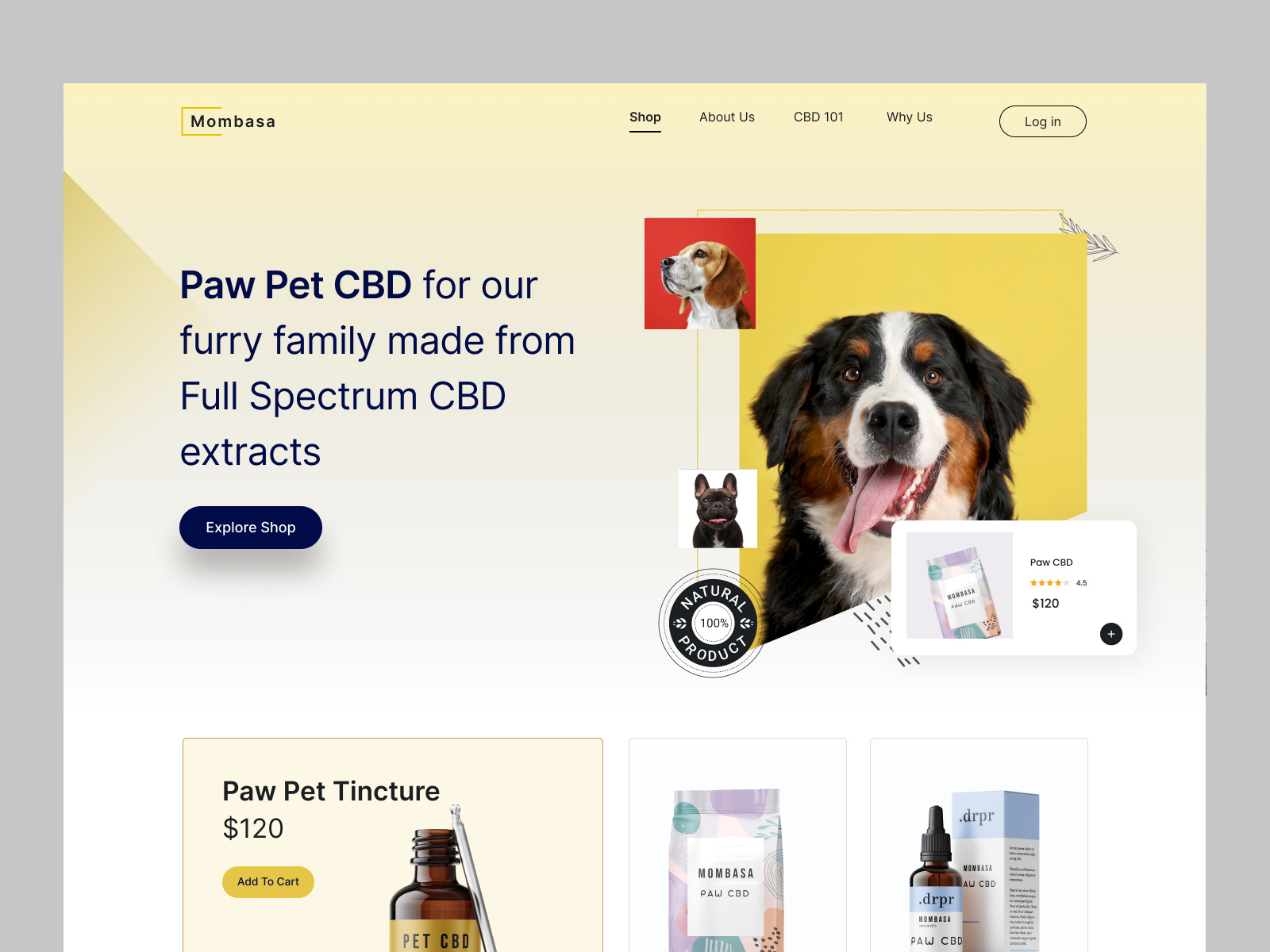 Pet Food CBD Products Page by Raf Redwan on Dribbble