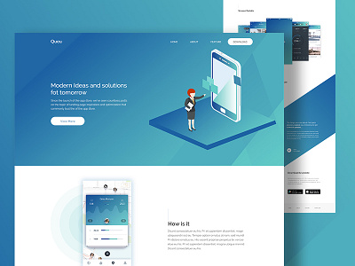 App Landing Page app cleandesign design homepage isometric landing page ui ux