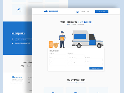 Shipping Website design | Concept courier design homepage parcel shipping ui ux website