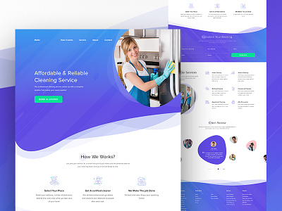 Cleaning Company Website cleaning cleaning company cleaning service homepage icon landing page ui ux website