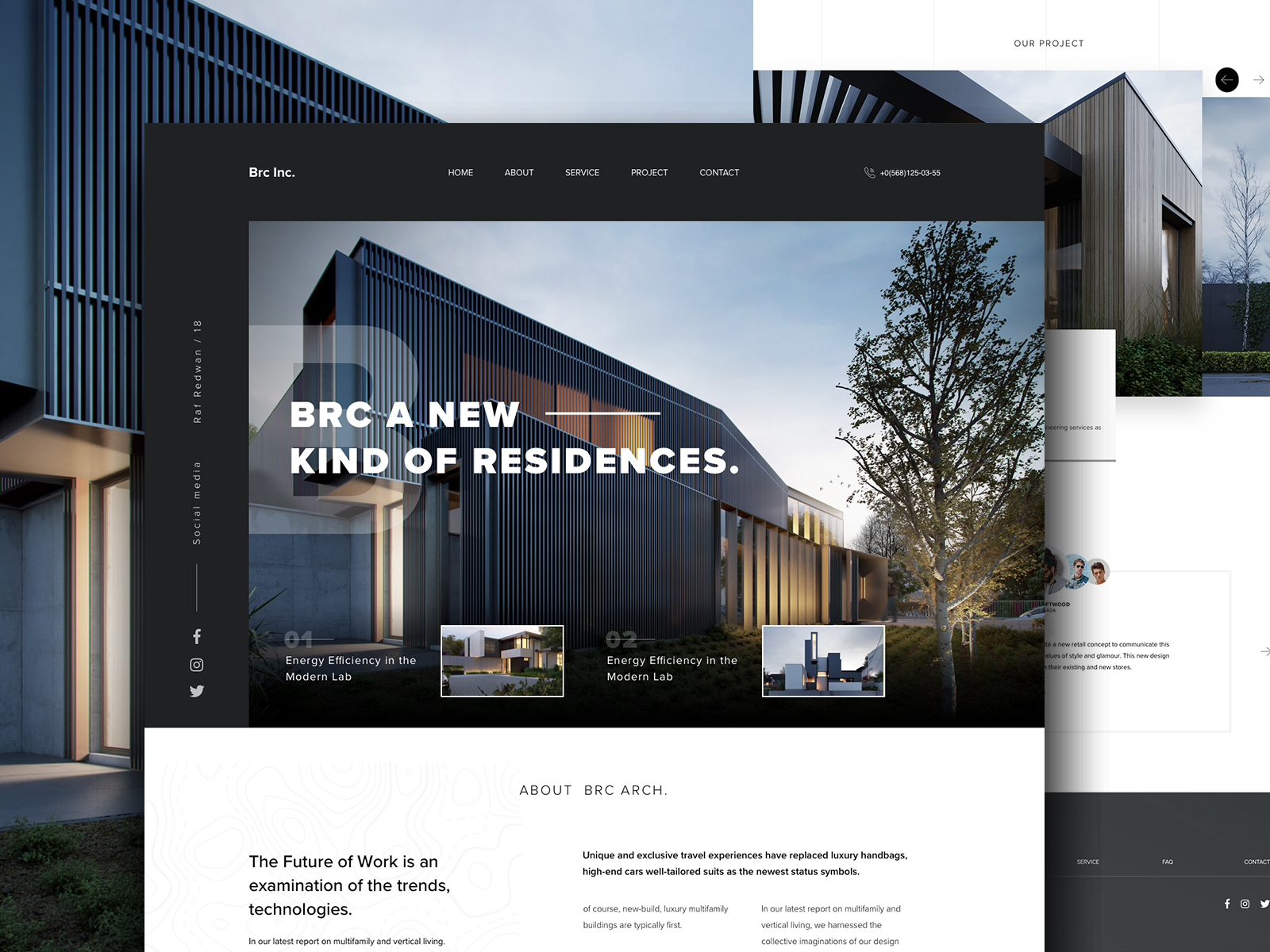 Architecture website by Raf Redwan for Crunchy on Dribbble