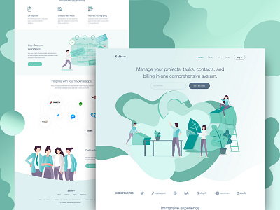 Salto - SaaS Landing Page Full Preview clean illustration landing page saas saas landing page trend typography uidesign ux design vector webdeisgn website