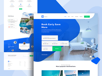 Hotel Booking Landing page booking booking system clean hotel hotel booking landing page ux design website design 2019