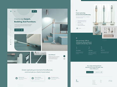 Vacuum Cleaner Product Landing Page cleaner landing page moon uidesign ux design vacuum vacuum cleaner vacuum cleaner landing page webdesign webdesign 2019 website