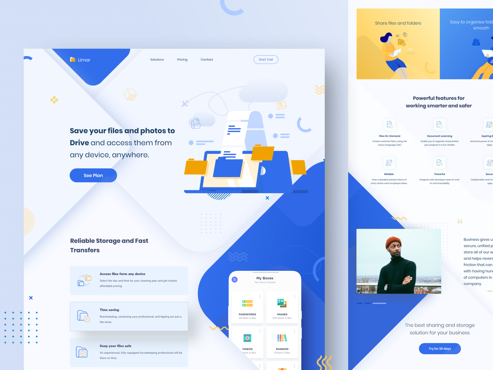 Limar - Drive Storage Landing Page by Raf Redwan for Crunchy on Dribbble