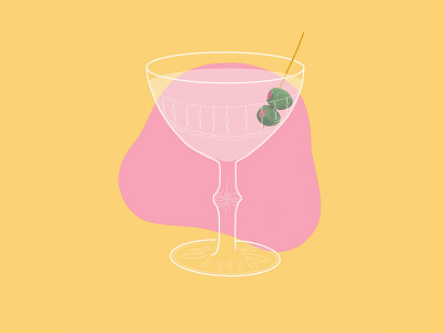 Martini art design drink illustration