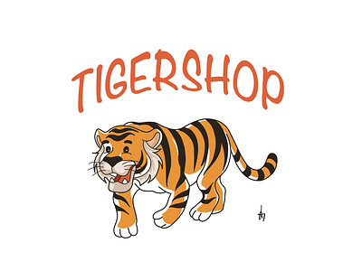 TIGERSHOP logo branding graphic design illustration logo