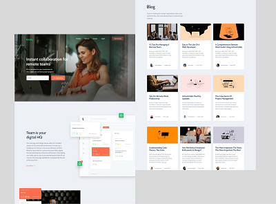 Concept team collaboration landing page/ UX UI branding design logo ui ux web design