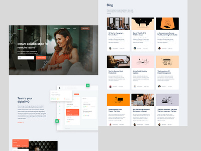 Concept team collaboration landing page/ UX UI
