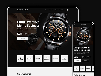 CRRJU watch | Landing Page Design branding design graphic design landing page ui ux watch website design