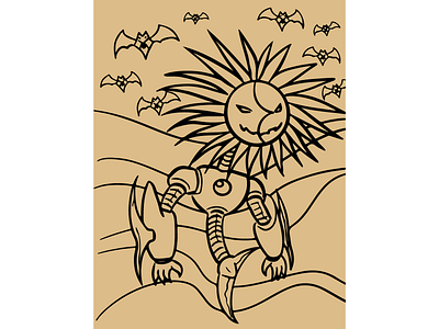 Sun Beast animation art beast branding cartoon character colorful coloring coloring page design drawing hand drawn illustration logo monster painting scary sun