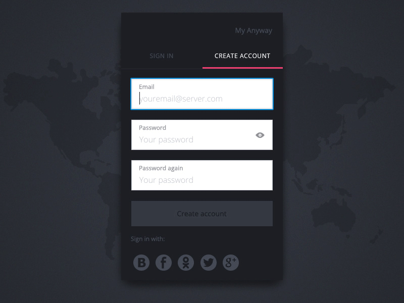 Login form for AWAD animation form login sign up ui web design