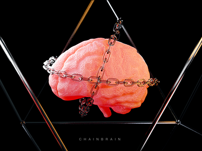 Chainbrain 3d 3d art 3d icon 3d illustration 3d modeling 3dart abstract blender blendercycles brain c4d chain render ui ux