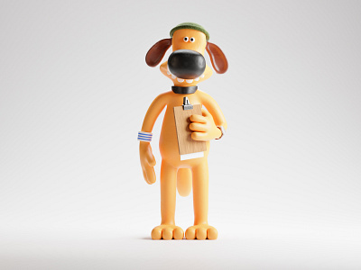 Dog from Shaun the Sheep made in Blender 3d animal blender character clay clayrender design dog graphic design lighting modeling render shaunthesheep texture