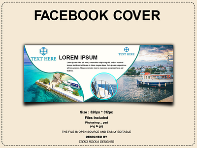 Facebook cover for beach works and boat rental