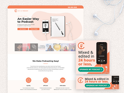 Next Day Podcast Landing Page + Ad Set