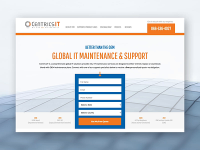 CentricsIT TPM Landing Page after effects design digital design landing page ppc ui unbounce ux