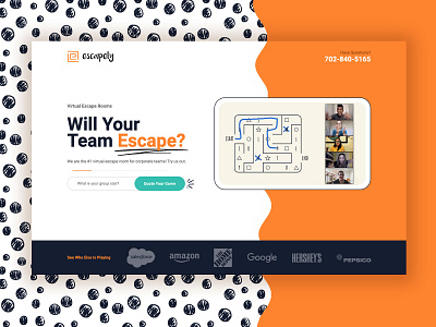 Virtual Escape Room Landing Page