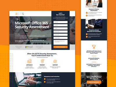 ACTS Office 365 Landing Page acts business cloud solutions cloud technology solutions digital design form design landing page microsoft cloud ppc marketing ui unbounce pages ux