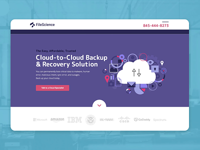 File Science Landing Page animation cloud backup cloud recovery digital design file science form design javascript landing page ppc marketing ui unbounce pages ux