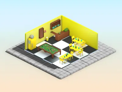 HMF-Ville Coca-Cola 3d building cocacola coke game isometric low poly miniature monster juice