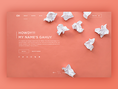 Unused - Personal Site about creative freelancer header hire personal website ui web