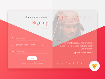 Daily UI #01 Sign Up - Freebies daily ui day 01 form free freebies jack pirates sign in sign up sketch