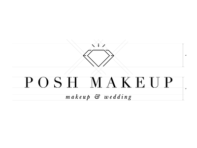 Posh Makeup Logo beauty bridal diamond fashion gem jewels logo make up makeup posh serif wedding