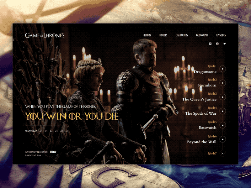 Game of Thrones TV Series Landing Page - Daily UI #03