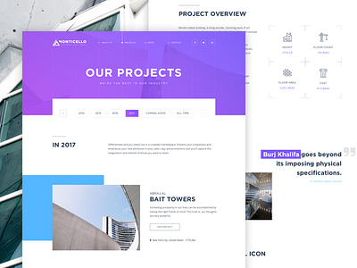 Project Page - Architecture Concept architecture buildings clean design free psd layout typography user experience user interface ux web design website